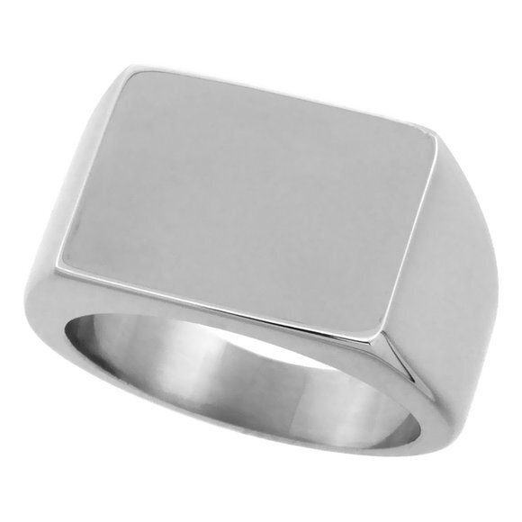 Surgical Stainless Steel Rectangular Signet Ring